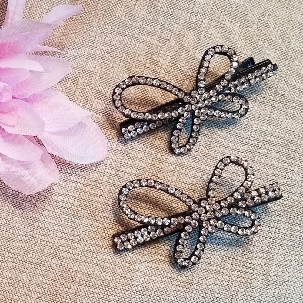 NWT Rhinestone Hair Barrette Set - Picture 1 of 6